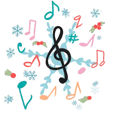 Music Notes with snow and color