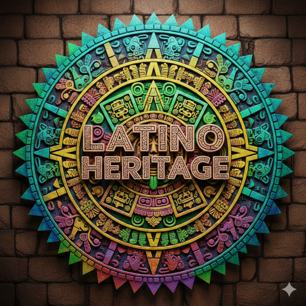 Colorful Sun Sunstone says Latino Heritage