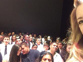 A selfie with a crowd