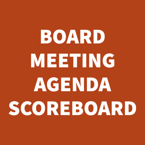 Board Meeting Agenda Scoreboard graphic